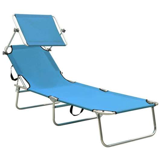 vidaXL Sun Lounger | Blue | Aluminium frame, 600D polyester fabric | Standard
