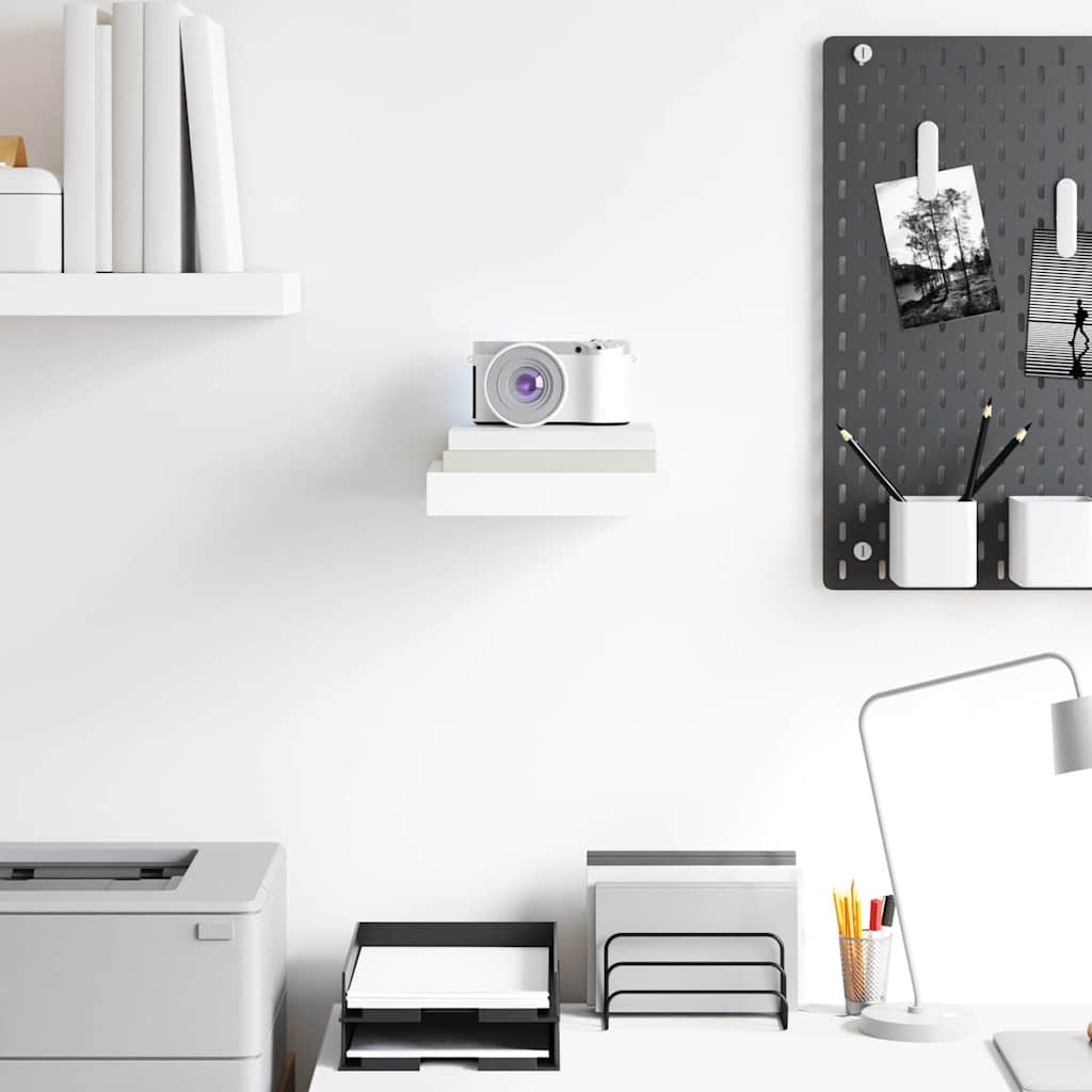 vidaXL Floating Wall Shelf High Gloss White 23x23,5x3,8 cm MDF
