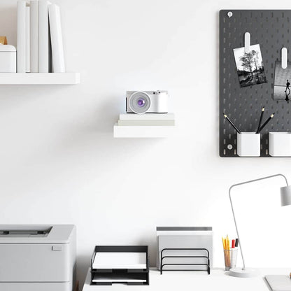vidaXL Floating Wall Shelf High Gloss White 23x23,5x3,8 cm MDF