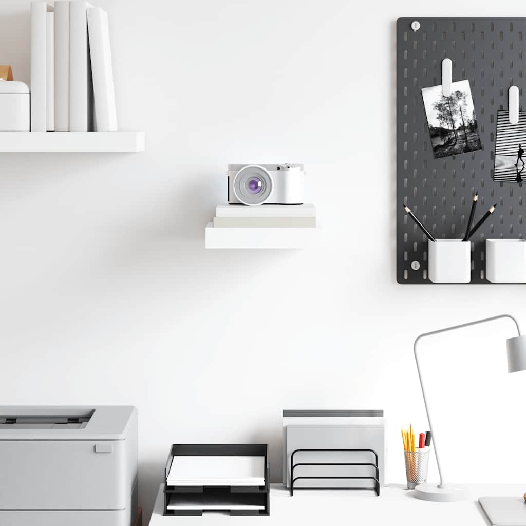 vidaXL Floating Wall Shelf High Gloss White 23x23.5x3.8 cm MDF