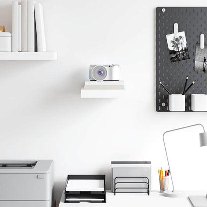 vidaXL Floating Wall Shelf High Gloss White 23x23.5x3.8 cm MDF