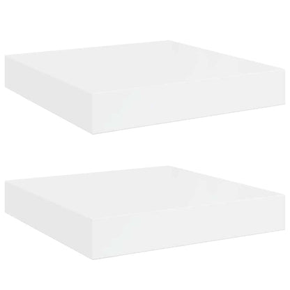 vidaXL Floating Wall Shelves 2 pcs High Gloss White 23x23.5x3.8 cm MDF