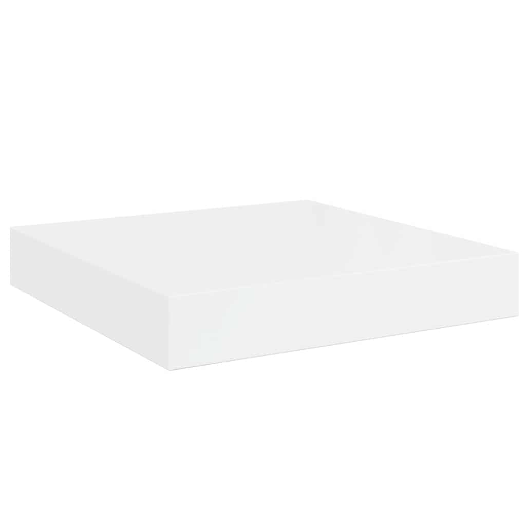 vidaXL Floating Wall Shelves 2 pcs High Gloss White 23x23.5x3.8 cm MDF