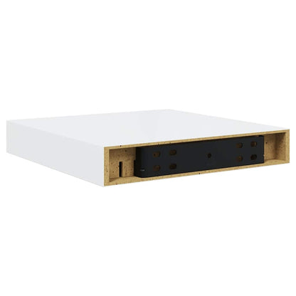 vidaXL Floating Wall Shelves 2 pcs High Gloss White 23x23.5x3.8 cm MDF
