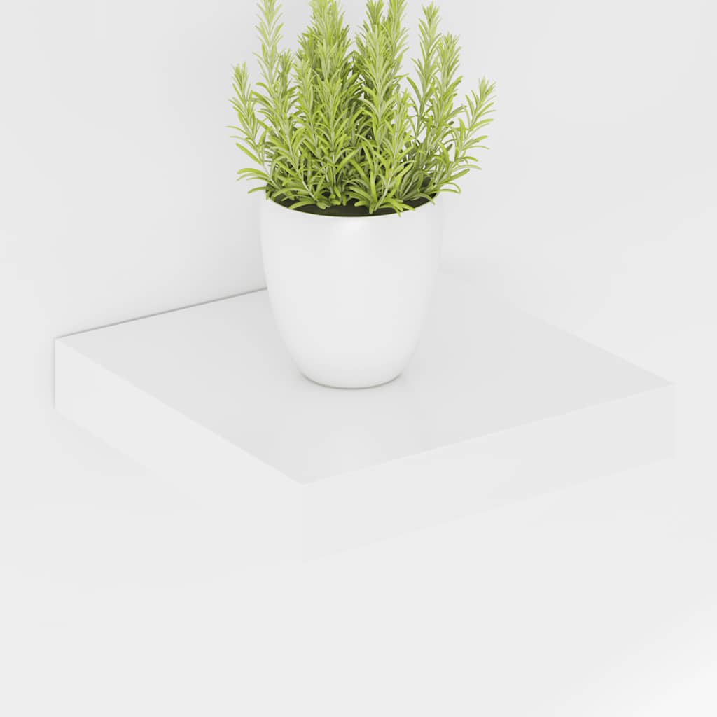 vidaXL Floating Wall Shelves 4 pcs High Gloss White 23x23.5x3.8 cm MDF