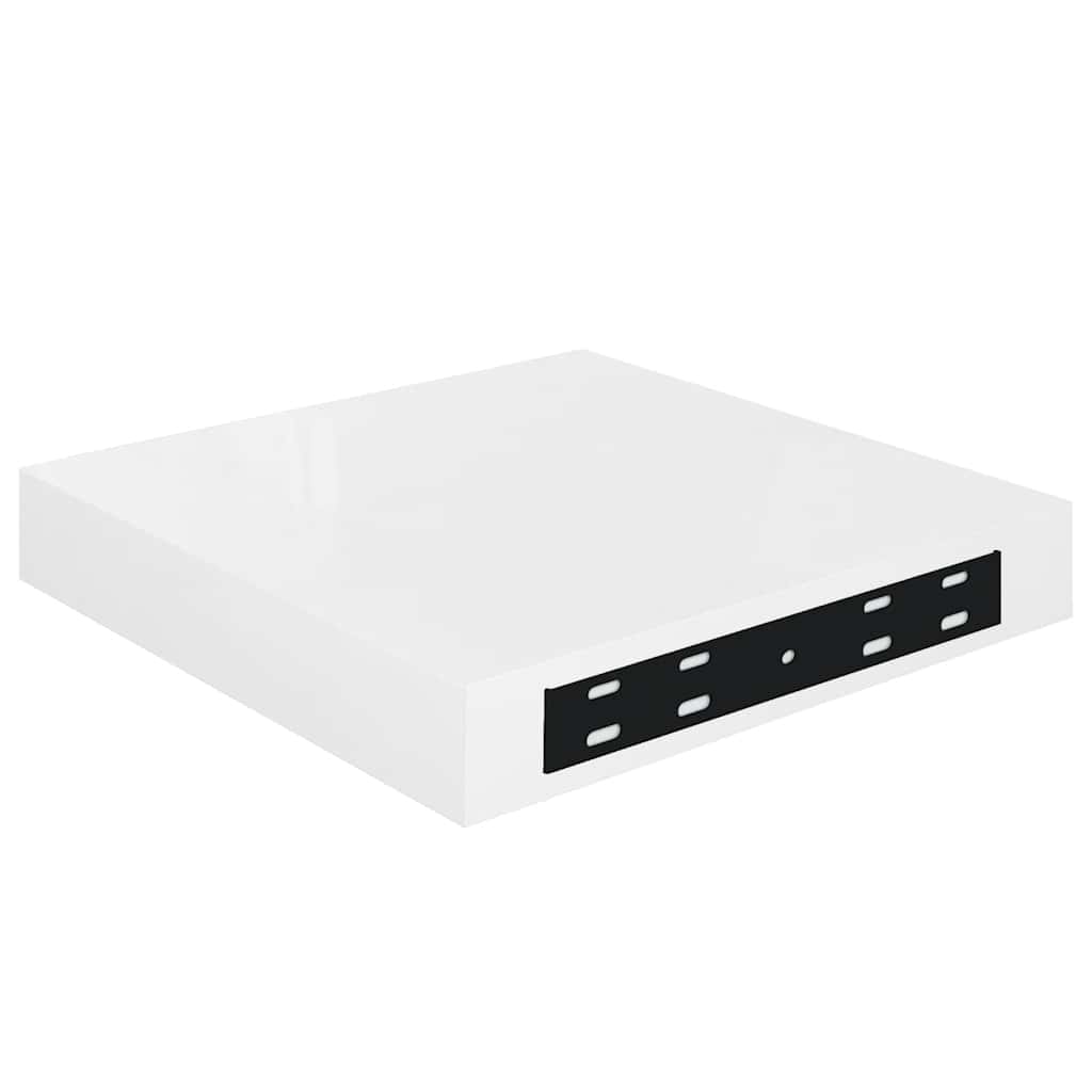 vidaXL Floating Wall Shelves 4 pcs High Gloss White 23x23.5x3.8 cm MDF