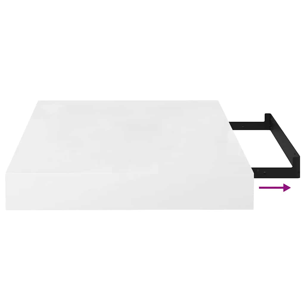 vidaXL Floating Wall Shelves 4 pcs High Gloss White 23x23.5x3.8 cm MDF