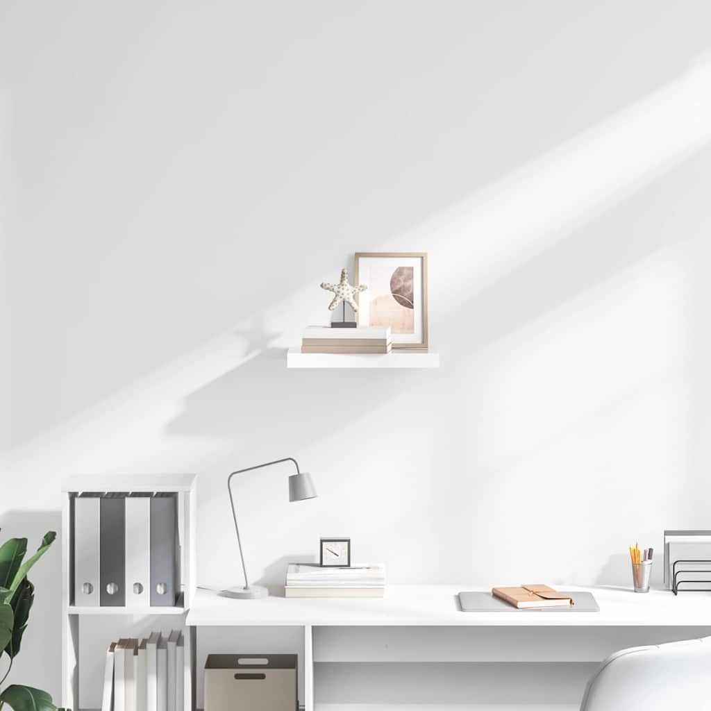vidaXL Floating Wall Shelf High Gloss White 40x23.5x3.8 cm MDF