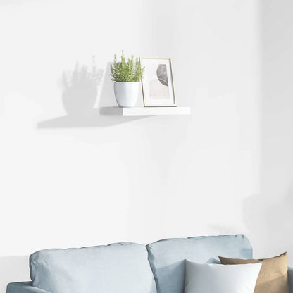 vidaXL Floating Wall Shelf High Gloss White 40x23.5x3.8 cm MDF