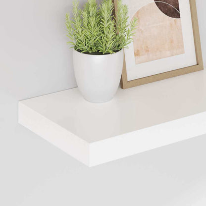 vidaXL Floating Wall Shelves 2 pcs High Gloss White 40x23.5x3.8 cm MDF