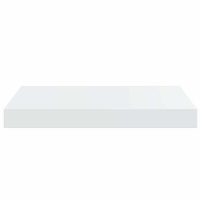 vidaXL Floating Wall Shelves 2 pcs High Gloss White 40x23.5x3.8 cm MDF
