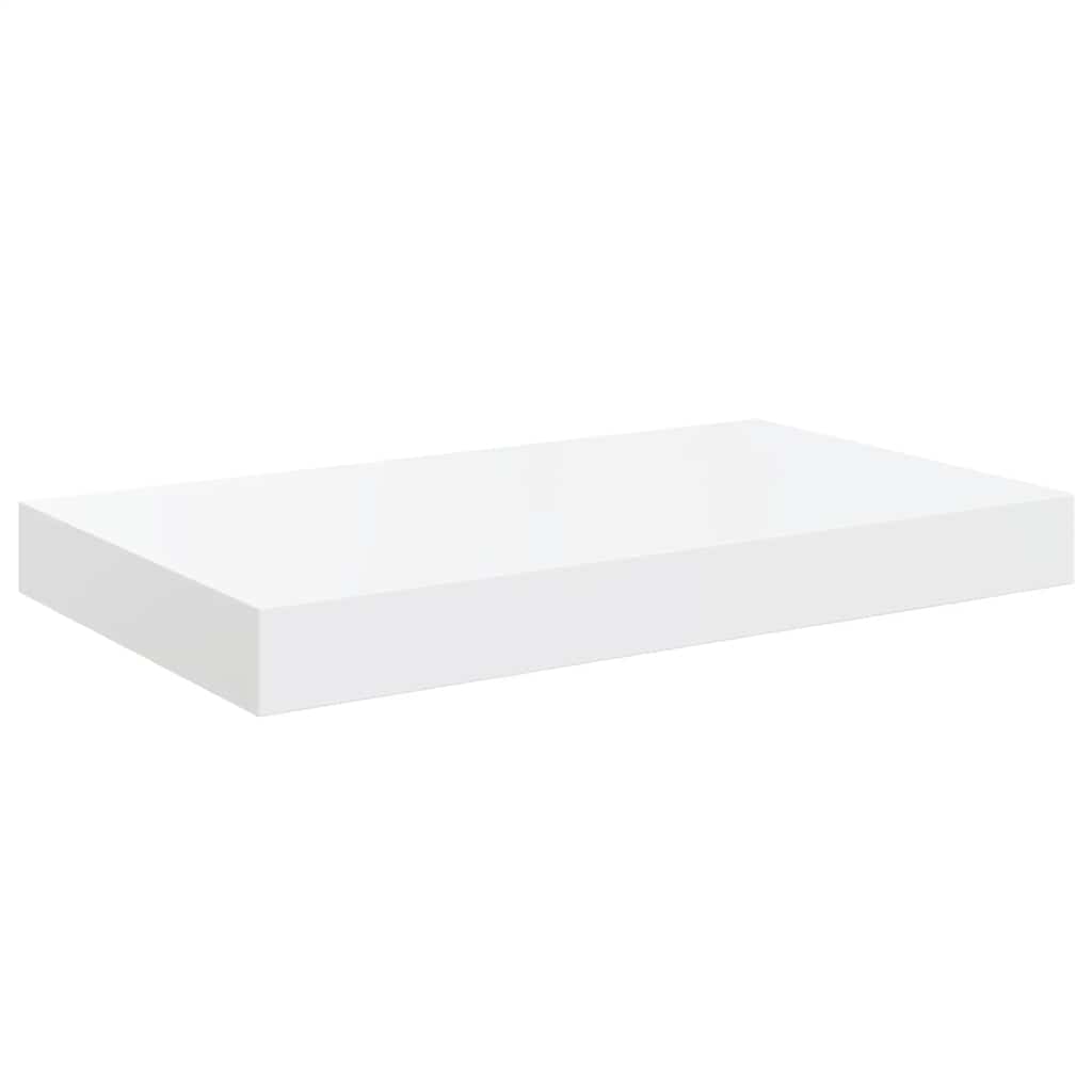 vidaXL Floating Wall Shelves 2 pcs High Gloss White 40x23.5x3.8 cm MDF