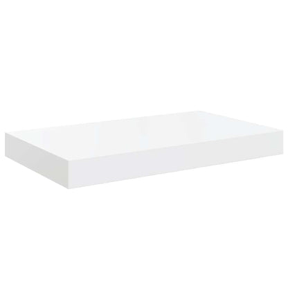 vidaXL Floating Wall Shelves 2 pcs High Gloss White 40x23.5x3.8 cm MDF
