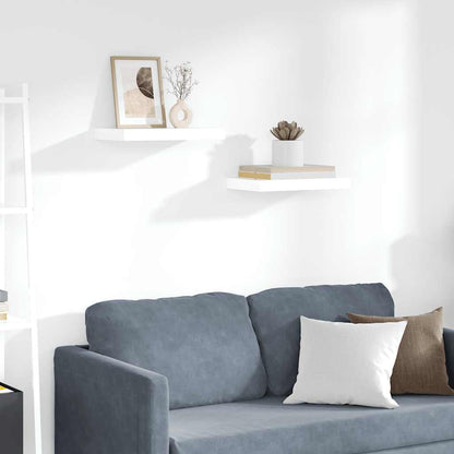 vidaXL Floating Wall Shelves 2 pcs High Gloss White 40x23.5x3.8 cm MDF