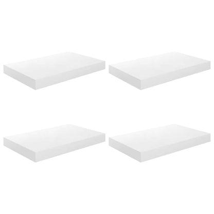 vidaXL Floating Wall Shelves 4 pcs High Gloss White 40x23x3.8 cm MDF