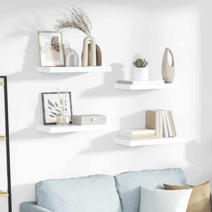 vidaXL Floating Wall Shelf High Gloss White 50x23.5x3.8 cm MDF