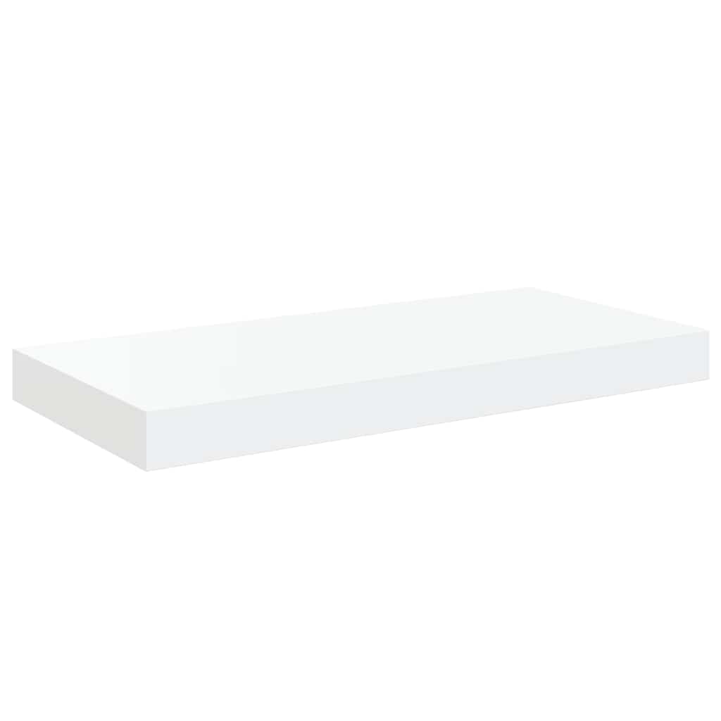 vidaXL Floating Wall Shelves 2 pcs High Gloss White 50x23x3.8 cm MDF