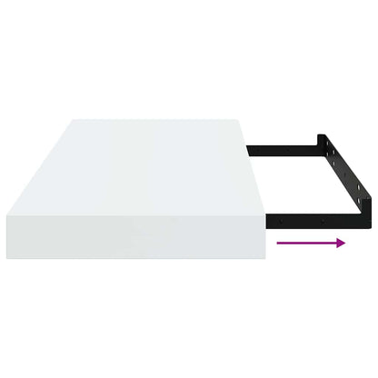 vidaXL Floating Wall Shelves 2 pcs High Gloss White 50x23x3.8 cm MDF