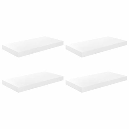 vidaXL Floating Wall Shelves 4 pcs High Gloss White 50x23.5x3.8 cm MDF