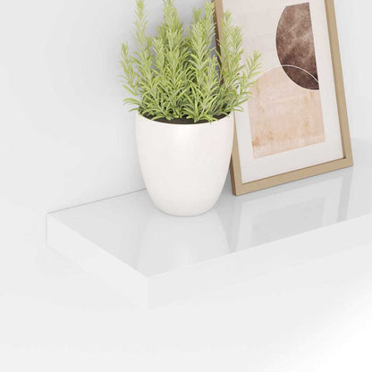 vidaXL Floating Wall Shelves 4 pcs High Gloss White 50x23.5x3.8 cm MDF
