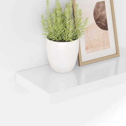 vidaXL Floating Wall Shelves 4 pcs High Gloss White 50x23.5x3.8 cm MDF