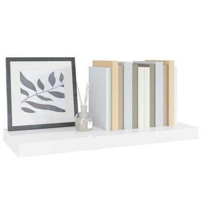 vidaXL Floating Wall Shelf High Gloss White 60x23.5x3.8 cm MDF