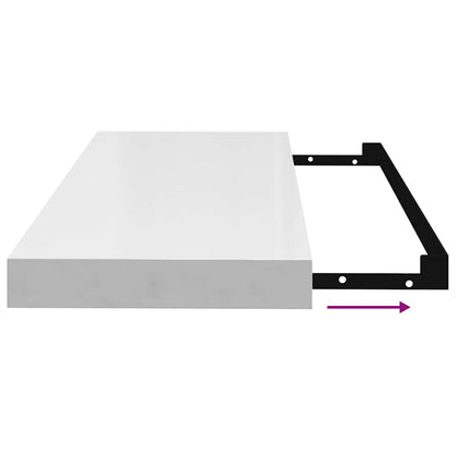 vidaXL Floating Wall Shelf High Gloss White 60x23.5x3.8 cm MDF
