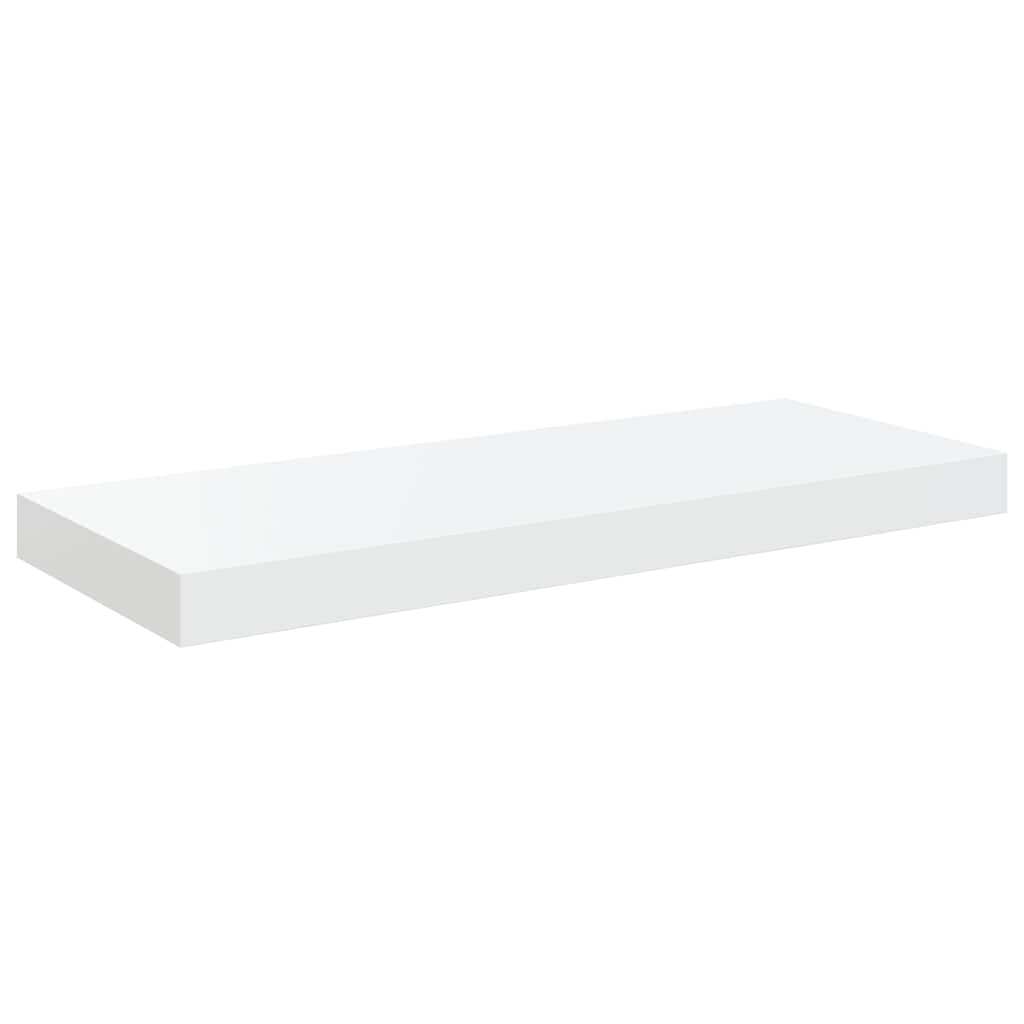 vidaXL Floating Wall Shelves 2 pcs High Gloss White 60x23.5x3.8 cm MDF