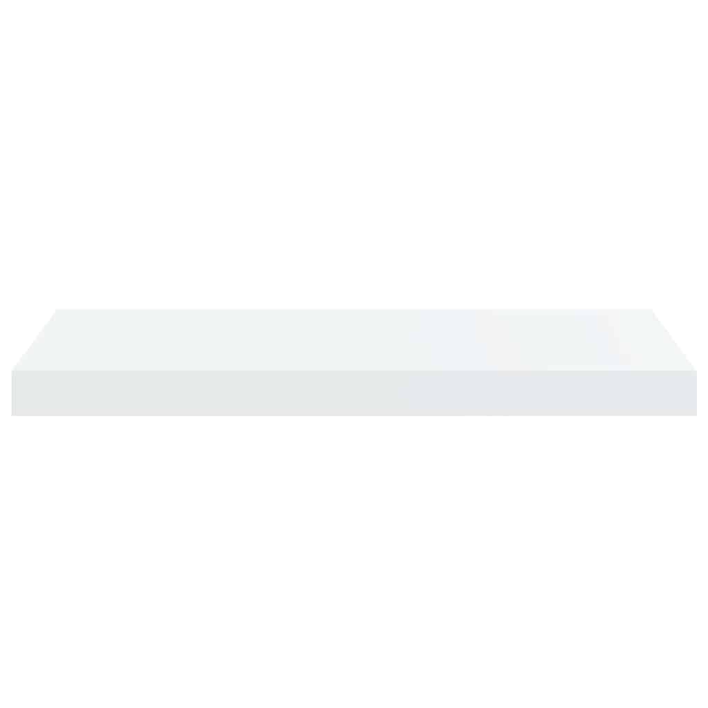 vidaXL Floating Wall Shelves 2 pcs High Gloss White 60x23.5x3.8 cm MDF