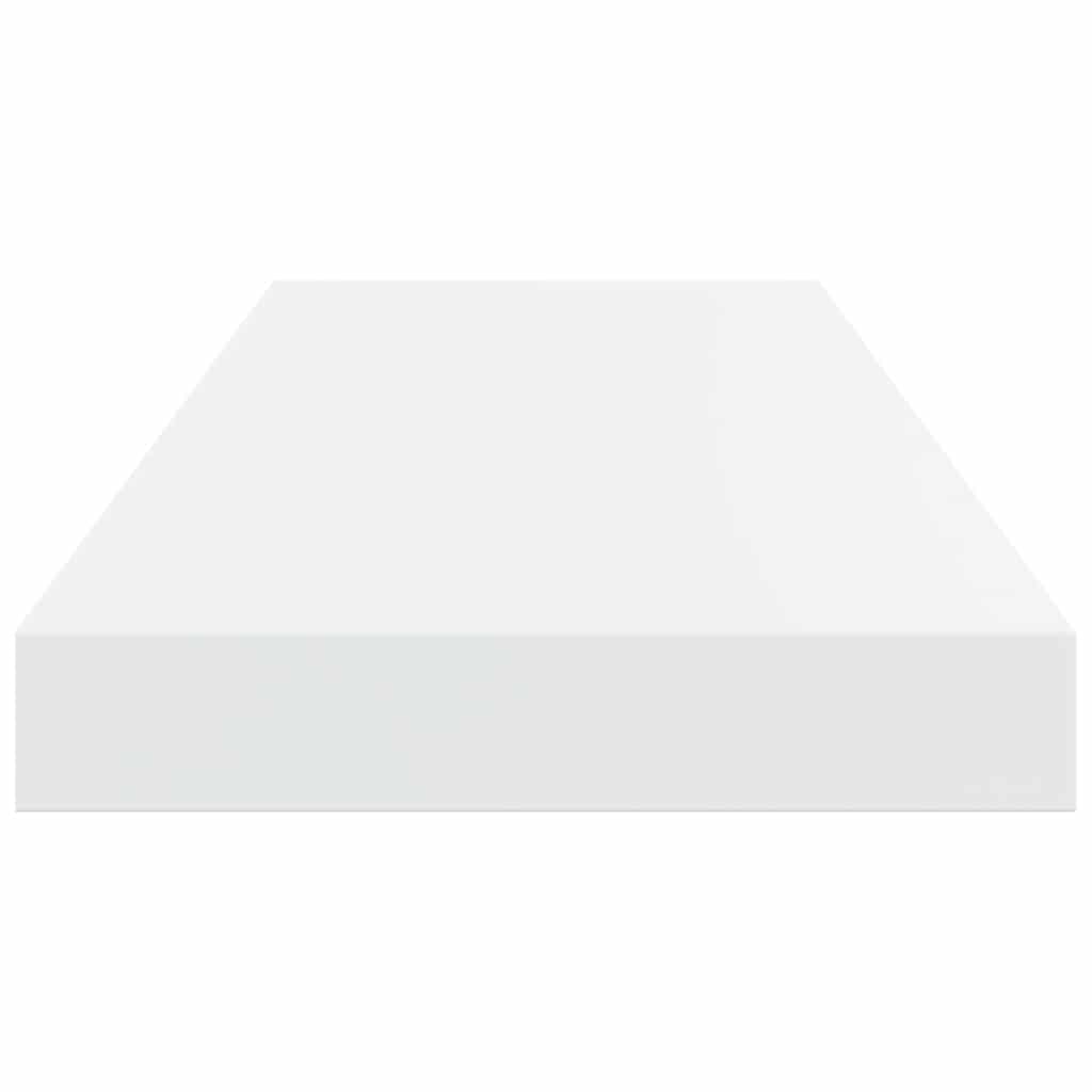vidaXL Floating Wall Shelves 2 pcs High Gloss White 60x23.5x3.8 cm MDF