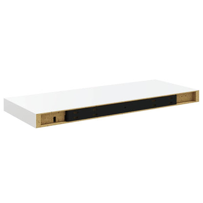 vidaXL Floating Wall Shelves 2 pcs High Gloss White 60x23.5x3.8 cm MDF