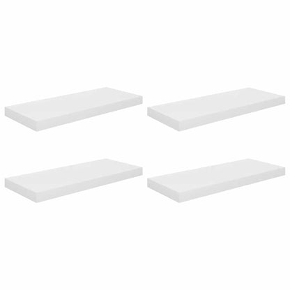 vidaXL Floating Wall Shelves 4 pcs High Gloss White 60x23.5x3.8 cm MDF