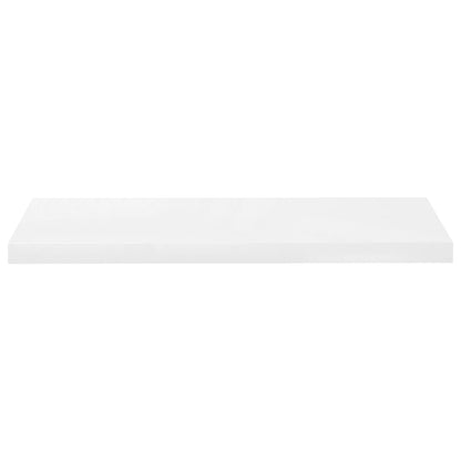 vidaXL Floating Wall Shelves 2 pcs High Gloss White 80x23.5x3.8 cm MDF