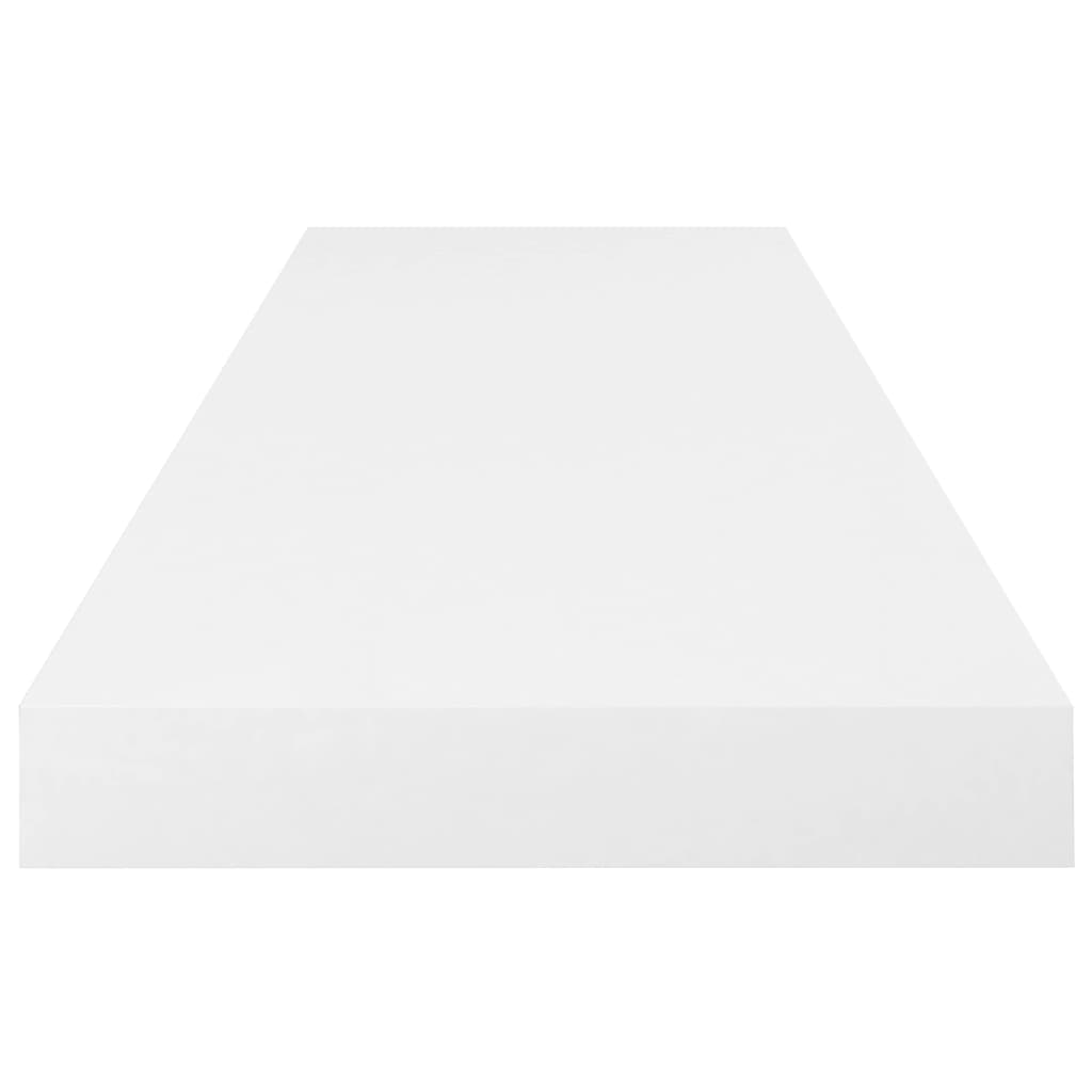 vidaXL Floating Wall Shelves 2 pcs High Gloss White 80x23.5x3.8 cm MDF