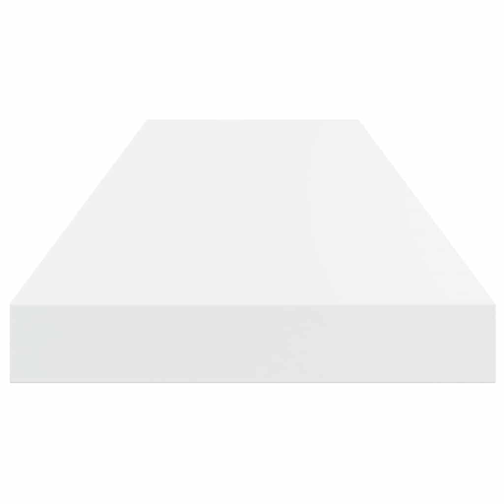 vidaXL Floating Wall Shelves 2 pcs High Gloss White 80x23.5x3.8 cm MDF