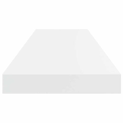 vidaXL Floating Wall Shelves 2 pcs High Gloss White 80x23.5x3.8 cm MDF