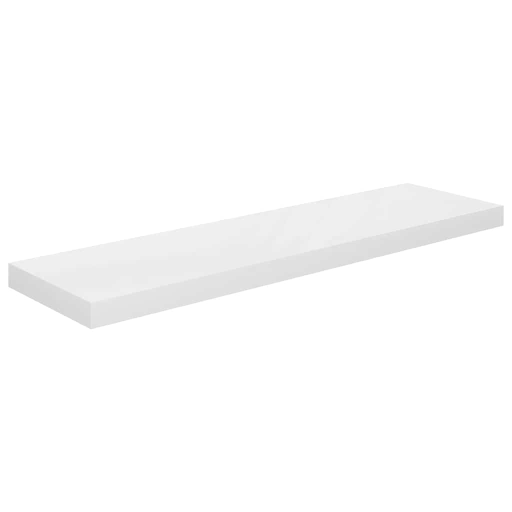 vidaXL Floating Wall Shelf High Gloss White 90x23.5x3.8 cm MDF