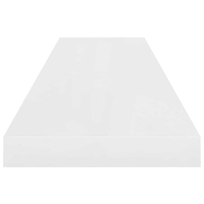 vidaXL Floating Wall Shelves 2 pcs High Gloss White 90x23.5x3.8 cm MDF