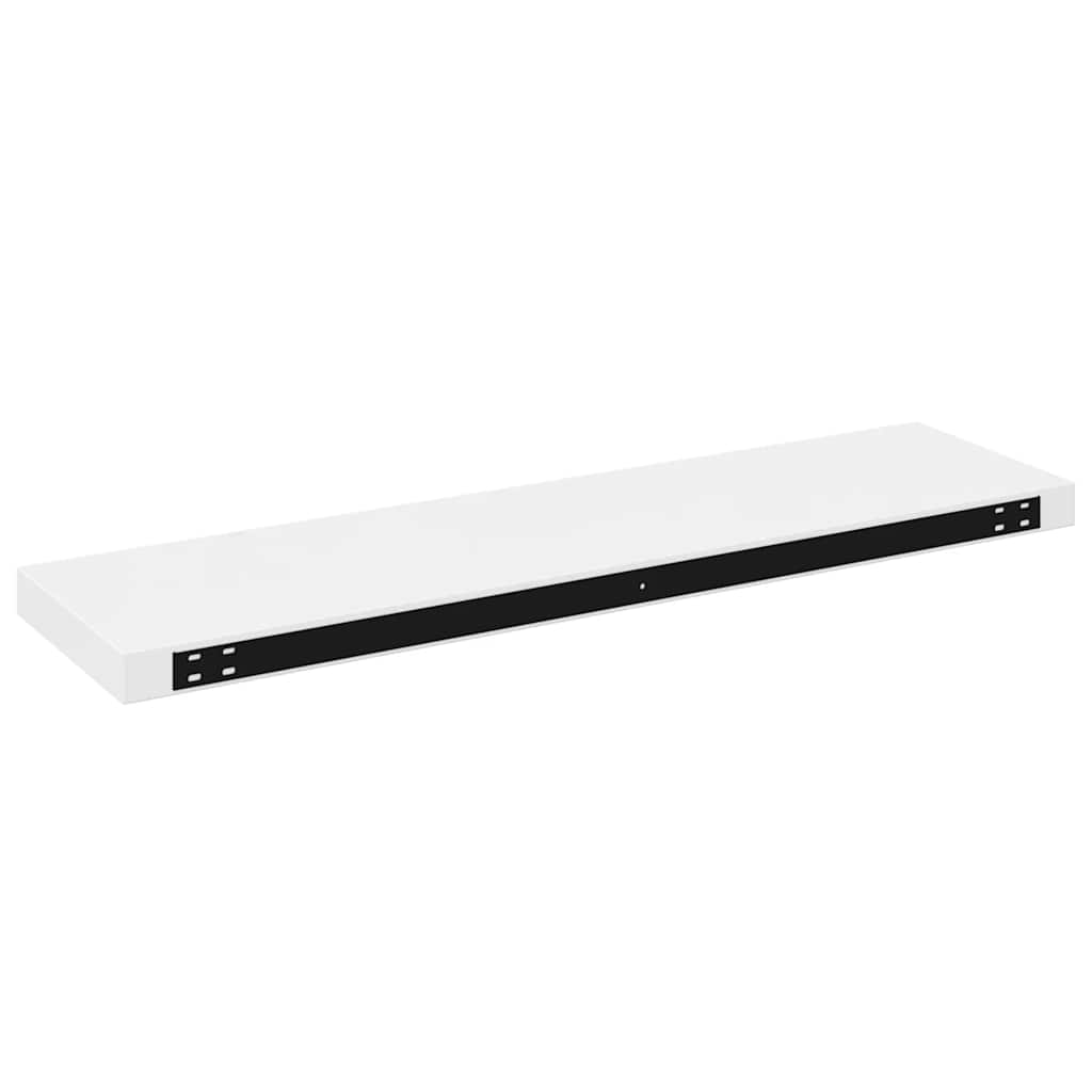 vidaXL Floating Wall Shelves 2 pcs High Gloss White 90x23.5x3.8 cm MDF
