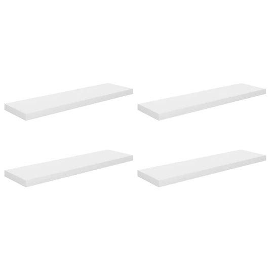 vidaXL Floating Wall Shelves 4 pcs High Gloss White 90x23,5x3,8 cm MDF