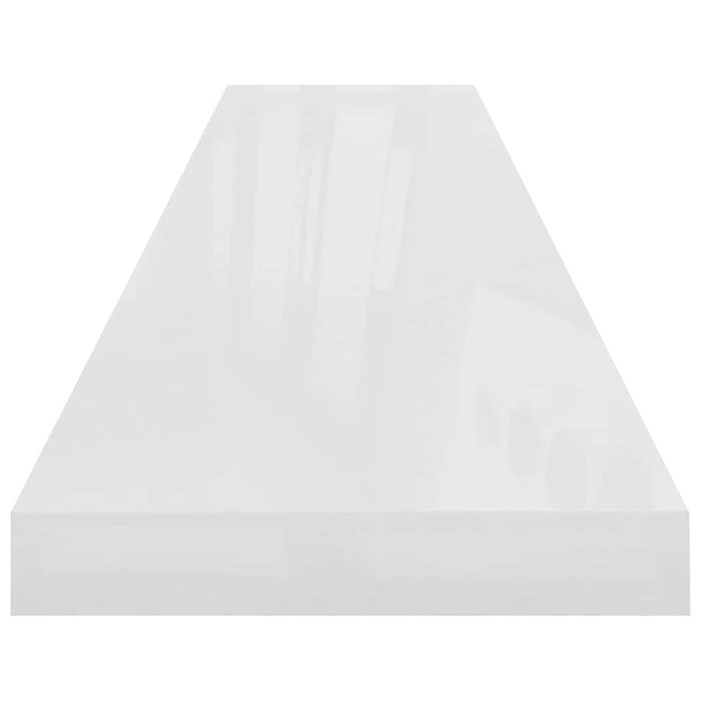 vidaXL Floating Wall Shelf High Gloss White 120x23,5x3,8 cm MDF