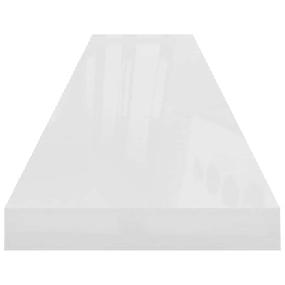 vidaXL Floating Wall Shelf High Gloss White 120x23,5x3,8 cm MDF