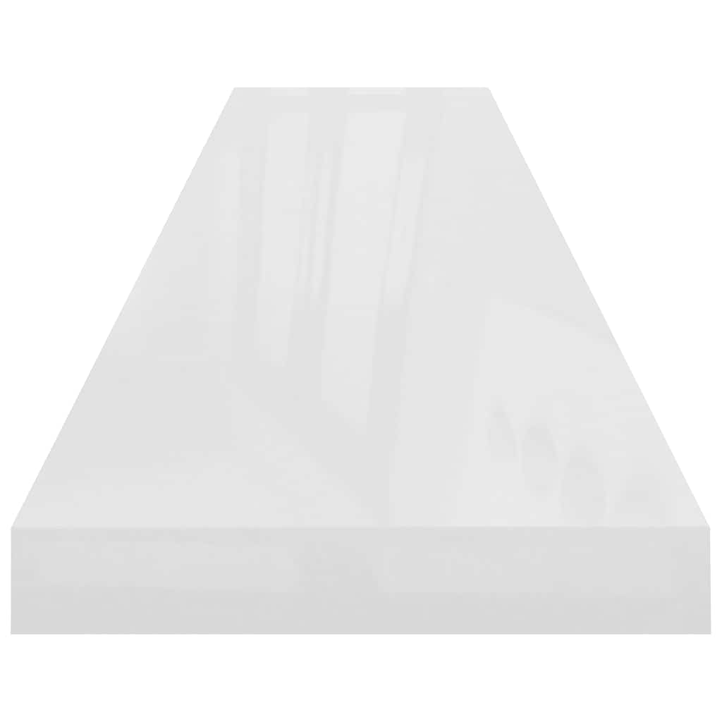 vidaXL Floating Wall Shelf High Gloss White 120x23.5x3.8 cm MDF