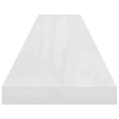 vidaXL Floating Wall Shelf High Gloss White 120x23.5x3.8 cm MDF