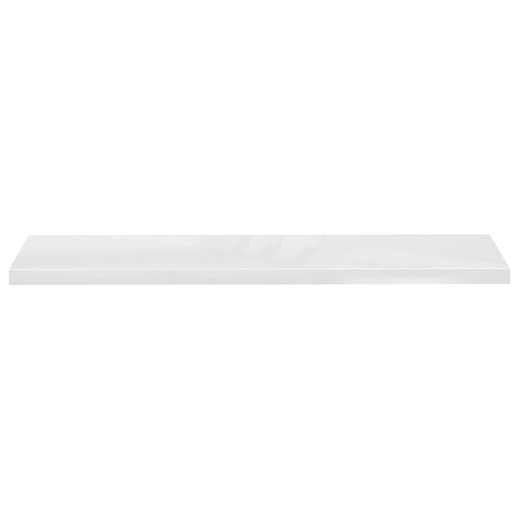 vidaXL Floating Wall Shelves 4 pcs High Gloss White 120x23.5x3.8 cm MDF