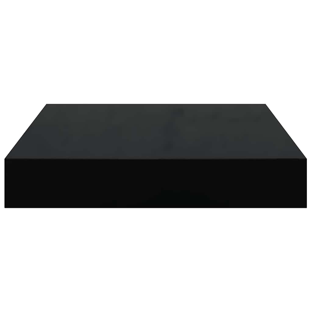vidaXL Floating Wall Shelf High Gloss Black 23x23.5x3.8 cm MDF