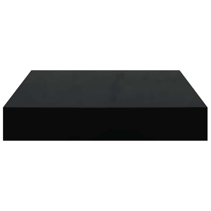 vidaXL Floating Wall Shelf High Gloss Black 23x23.5x3.8 cm MDF
