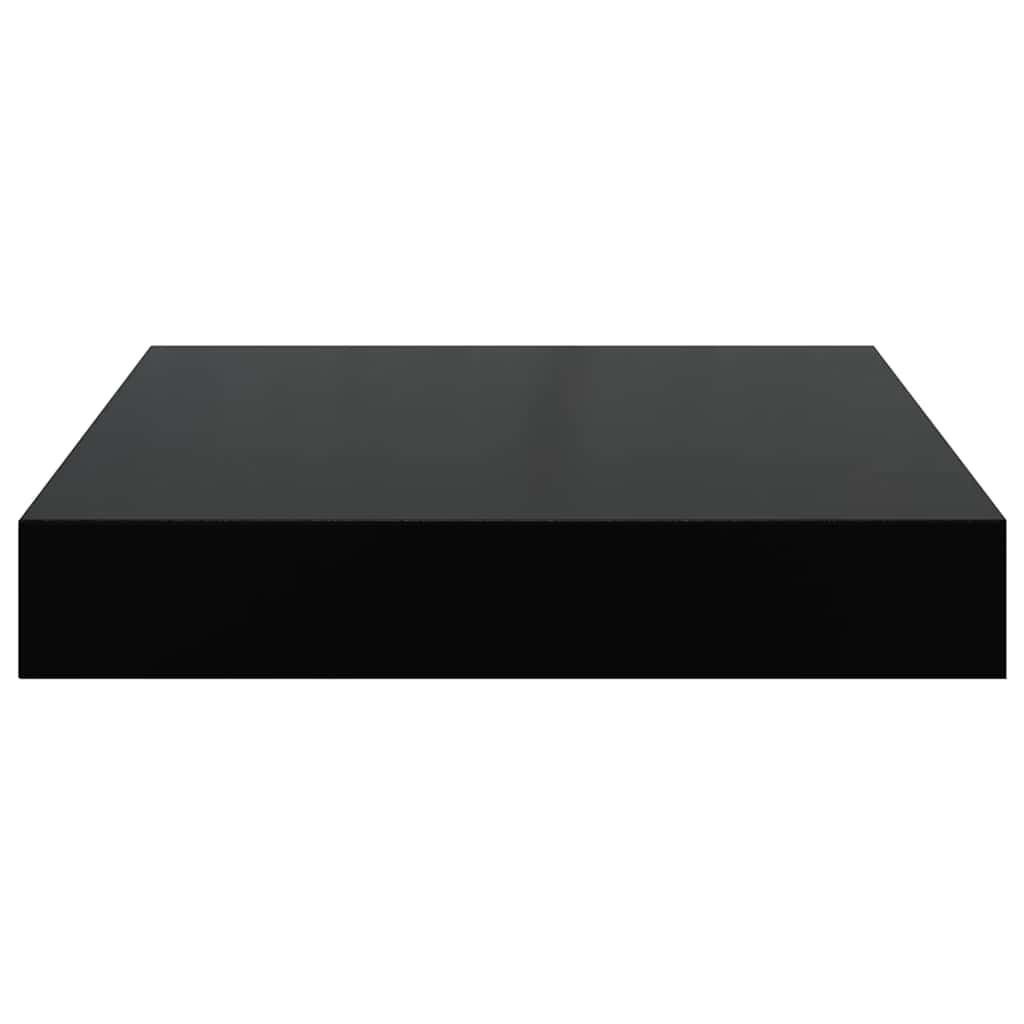 vidaXL Floating Wall Shelf High Gloss Black 23x23.5x3.8 cm MDF