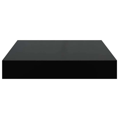 vidaXL Floating Wall Shelf High Gloss Black 23x23.5x3.8 cm MDF