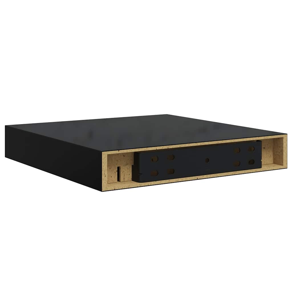 vidaXL Floating Wall Shelf High Gloss Black 23x23.5x3.8 cm MDF
